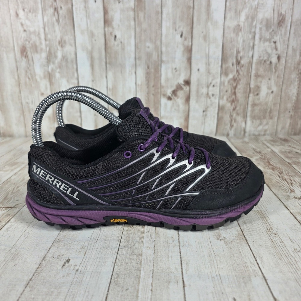 MERRELL Womens Black Purple Performance Footwear Running Hiking Shoes Size 6.5